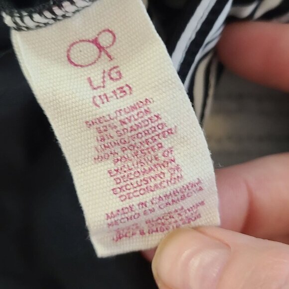 Ocean Pacific Colorful Comic-Print & Striped‎ Halter Bikini Top With Black Skirt - Picture 6 of 6